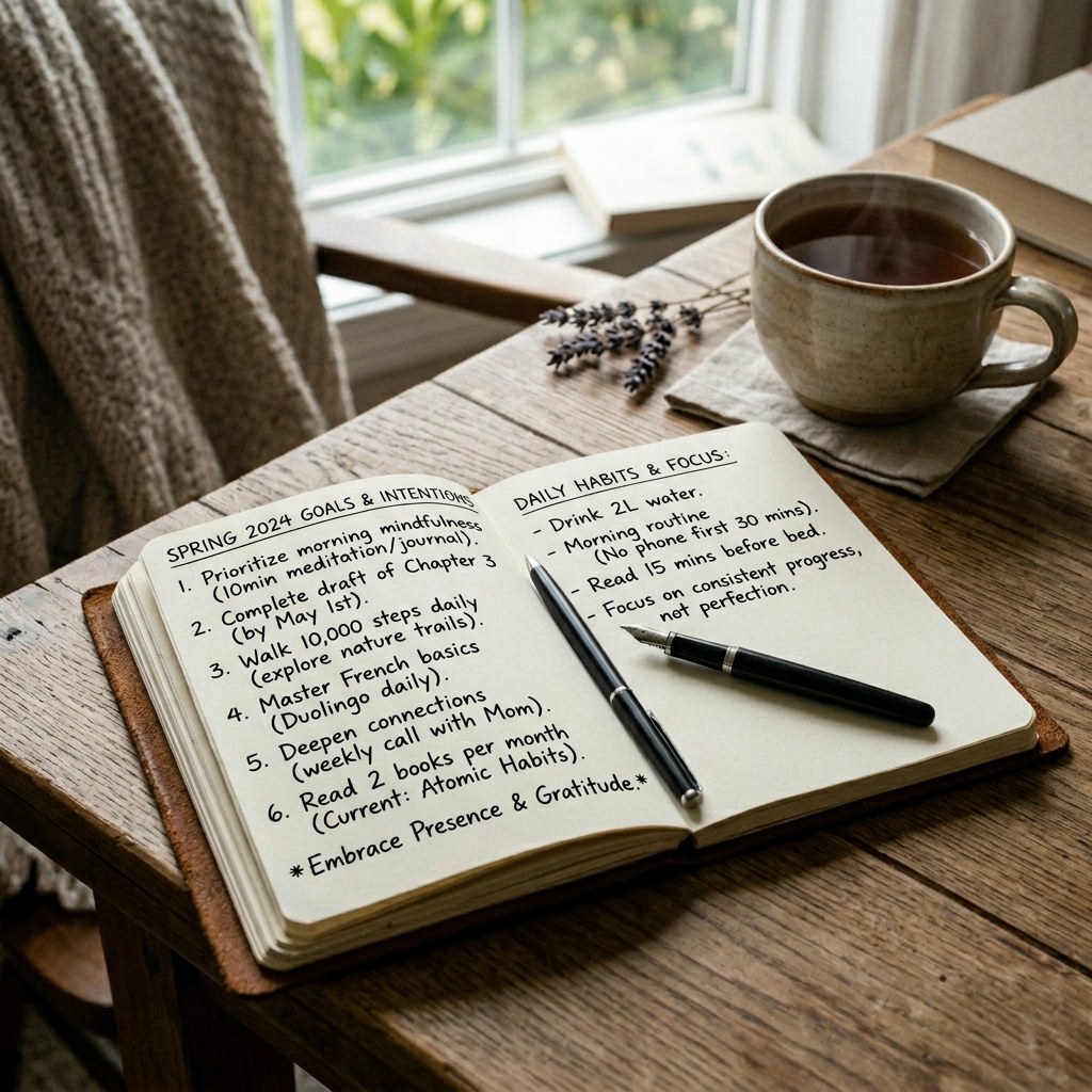 Writing financial goals and intentions